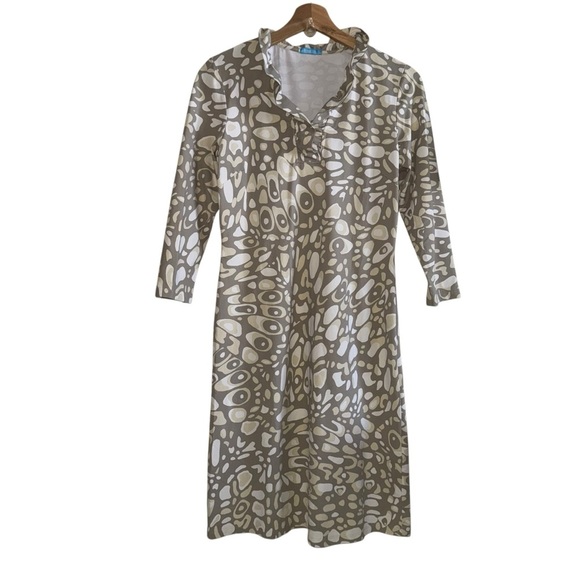 J. McLaughlin Sophia Stretch Midi Stone Print Dress Sz S - Picture 1 of 7